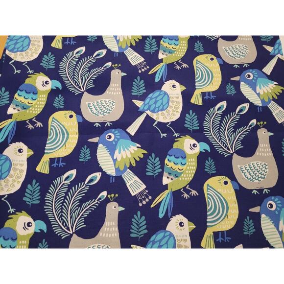 1.5 Yards Bird Blue RICHLOOM Solarium Outdoor FABRIC Lensing Peacock 52" X 57" - Picture 1 of 6